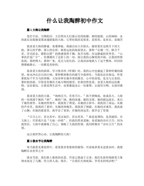 什么让我陶醉初中作文
