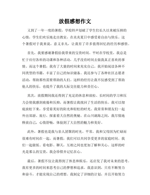 放假感想作文