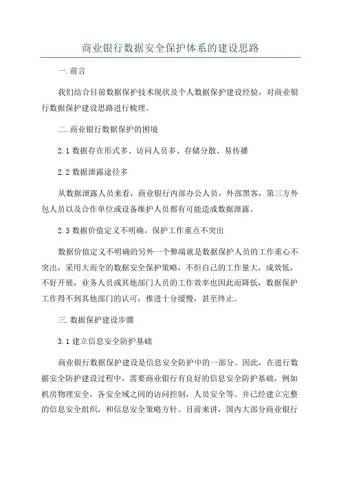 商业银行数据安全保护体系的建设思路