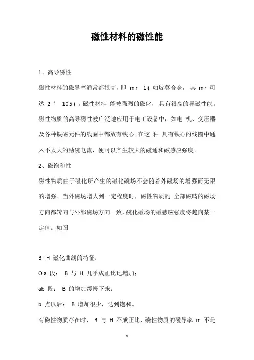 磁性材料的磁性能