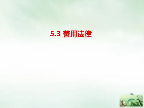 人教部编版道德与法治八年级上册：《善用法律》课件