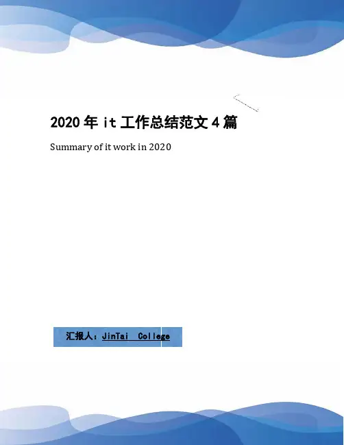 2020年it工作总结范文4篇