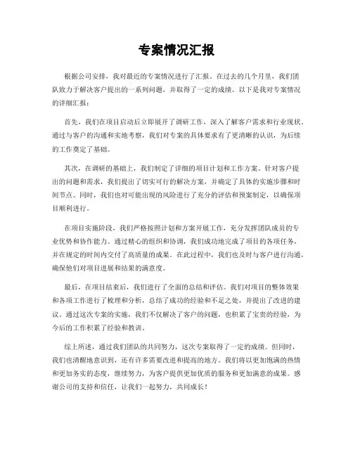 专案情况汇报