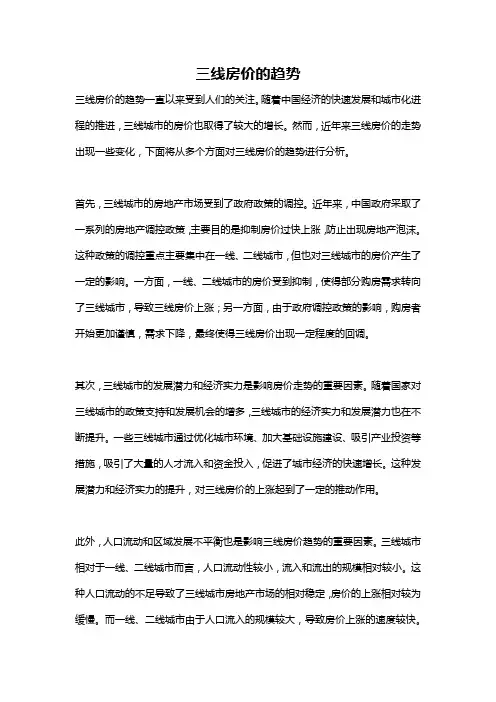 三线房价的趋势