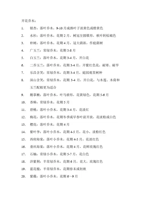 重庆开花乔木