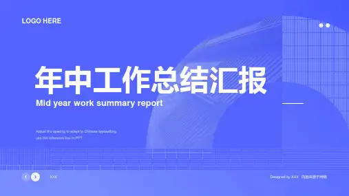 蓝色商务工作总结汇报PPT模板