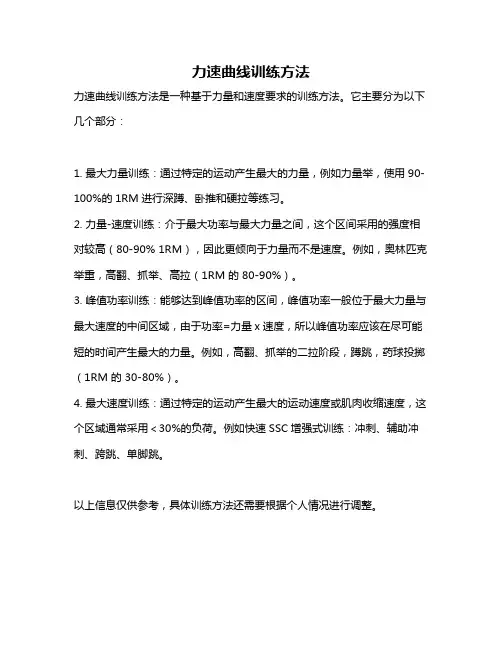 力速曲线训练方法