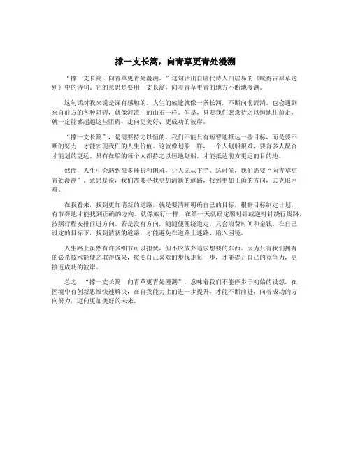 撑一支长篙,向青草更青处漫溯