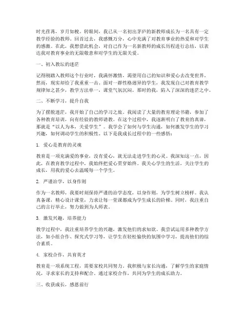 一个新教师的成长感言
