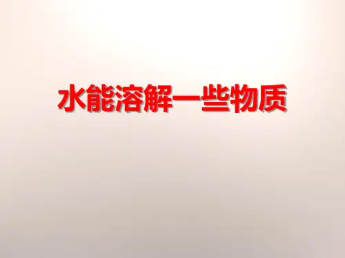 教科版四年级科学上册 (水能溶解一些物质)溶解课件