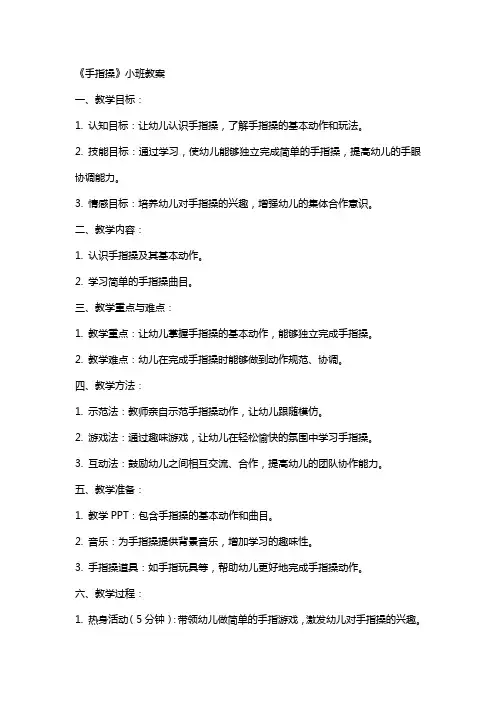 《手指操》小班教案