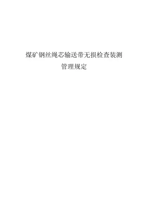煤矿钢丝绳芯输送带无损检查装置管理规定