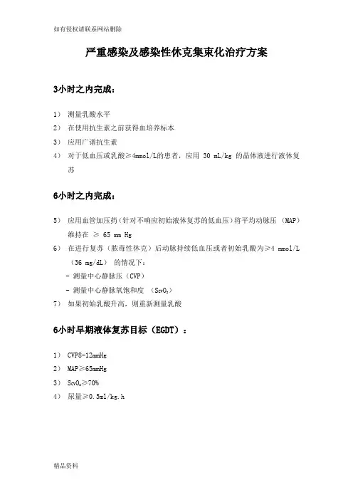 严重感染及感染性休克3小时及6小时bundle教程文件
