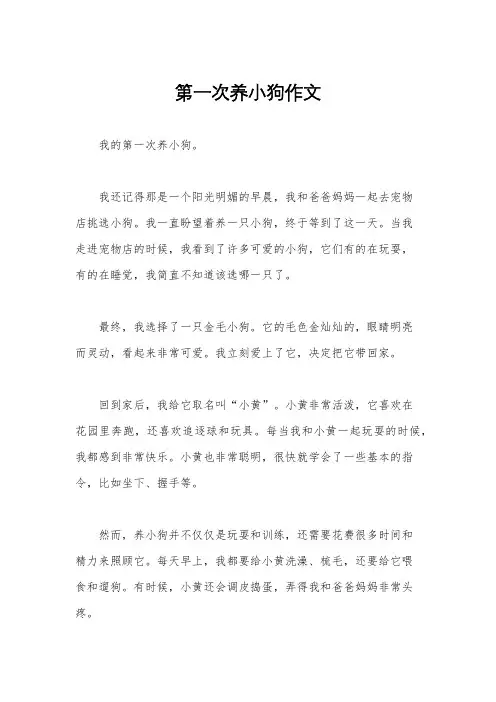 第一次养小狗作文
