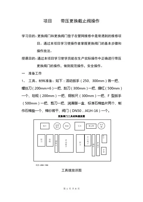 带压更换法兰阀门操作