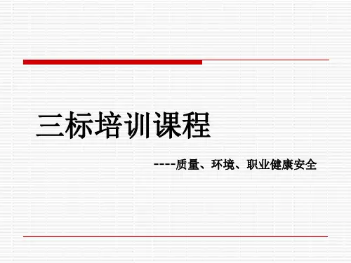 三标体系标准知识 PPT课件