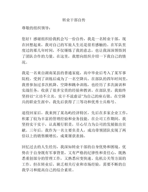 转业干部自传