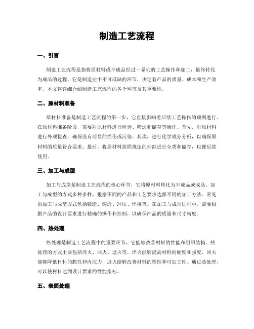 制造工艺流程