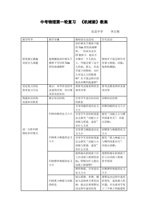 本章复习课  初中八年级下册物理教案教学设计课后反思人教版
