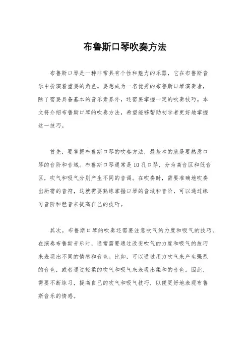 布鲁斯口琴吹奏方法