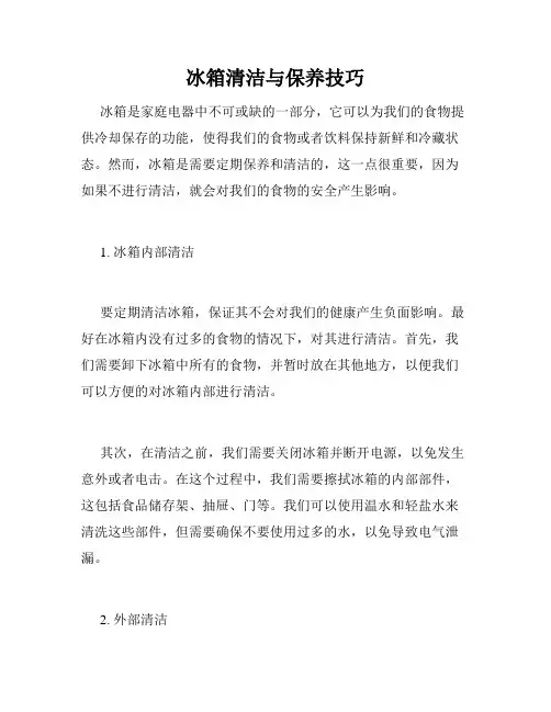 冰箱清洁与保养技巧