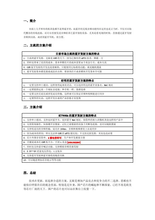 机顶盒蓝牙发射接收芯片IC立体声方案说明