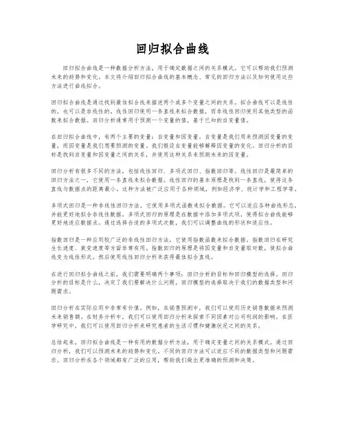 回归拟合曲线