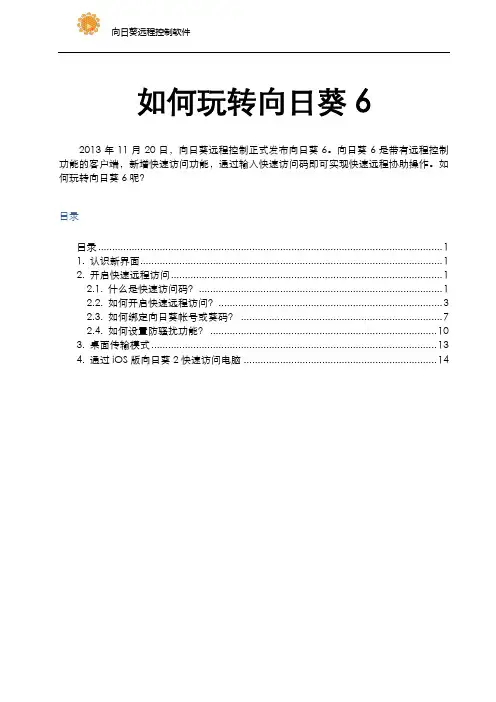向日葵远程控制软件教程——如何玩转向日葵6.0客户端