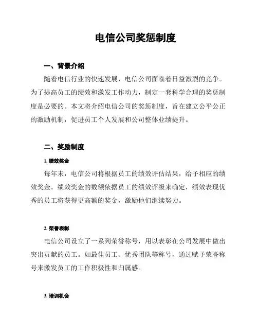 电信公司奖惩制度