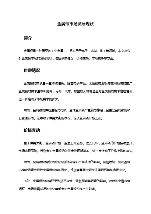 2024年金属银市场发展现状
