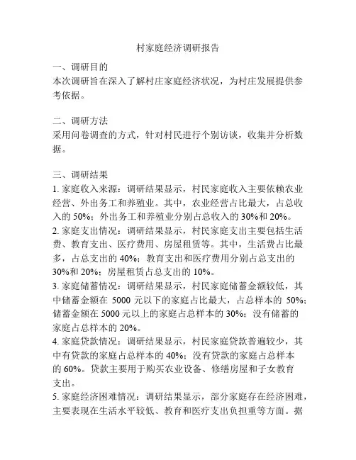 村家庭经济调研报告
