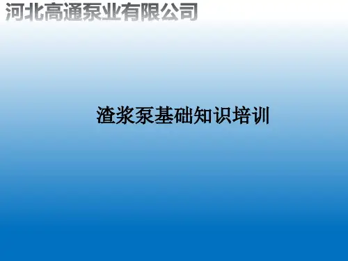 各种渣浆泵简介
