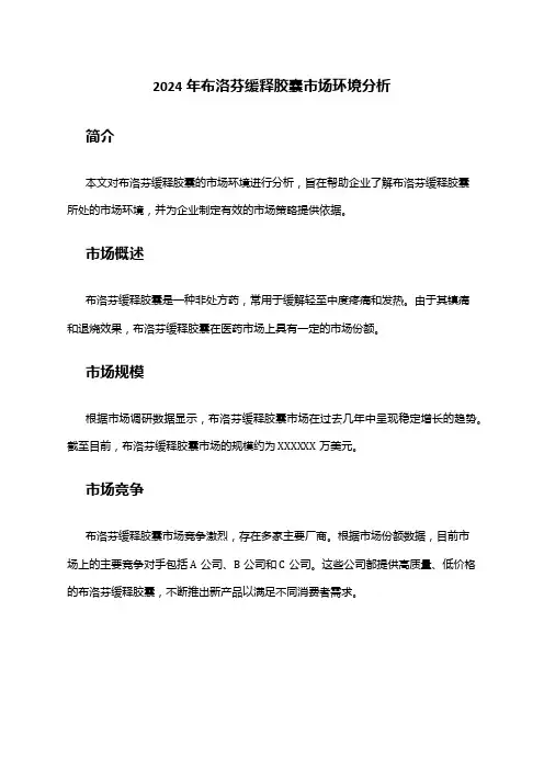 2024年布洛芬缓释胶囊市场环境分析