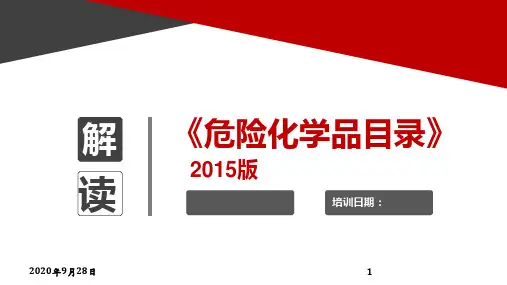危化品目录(2015版)解读PPT课件