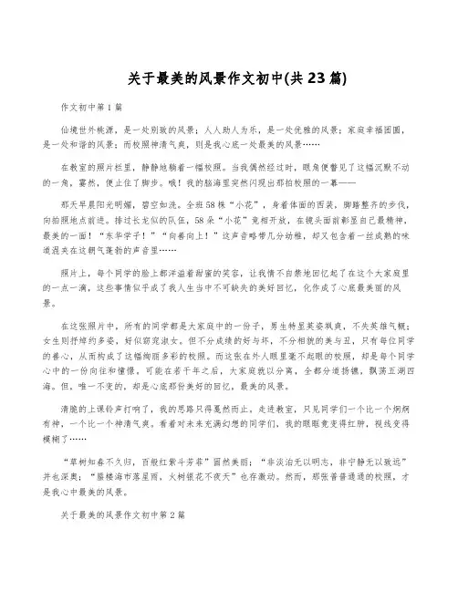 关于最美的风景作文初中(共23篇)