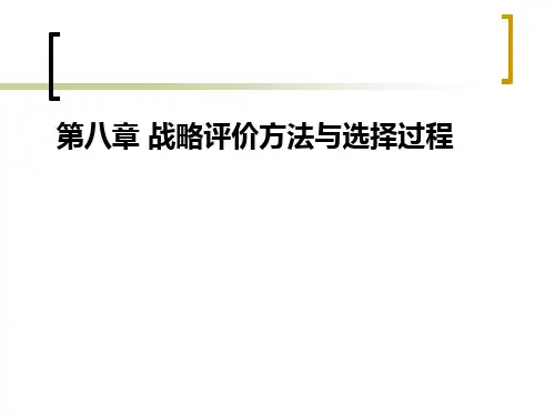 战略评价方法与选择过程
