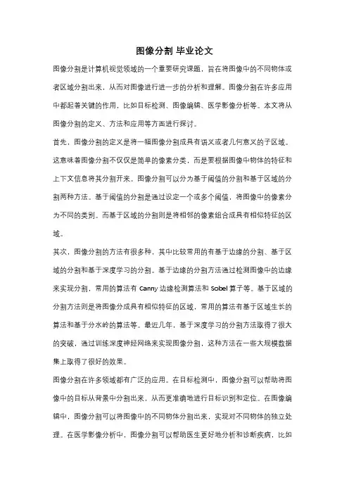 图像分割 毕业论文