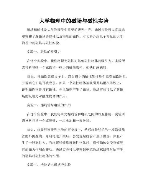 大学物理中的磁场与磁性实验