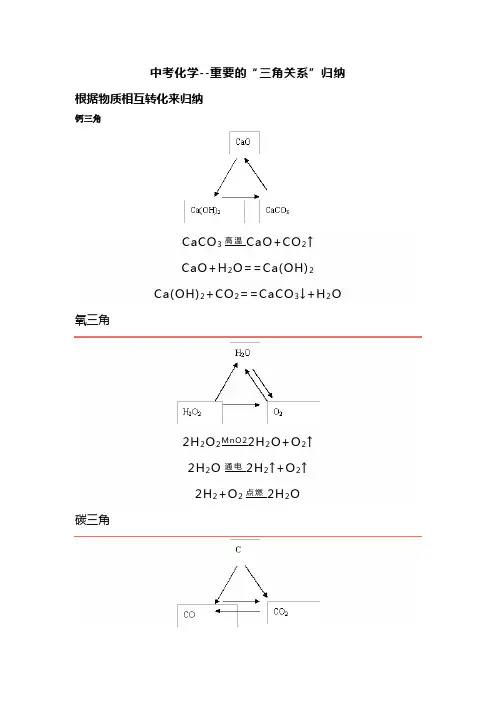 中考化学--重要的“三角关系”归纳