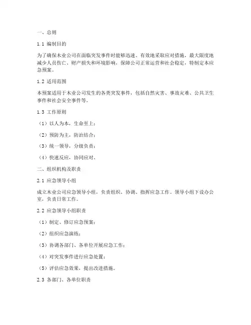 木业公司应急预案