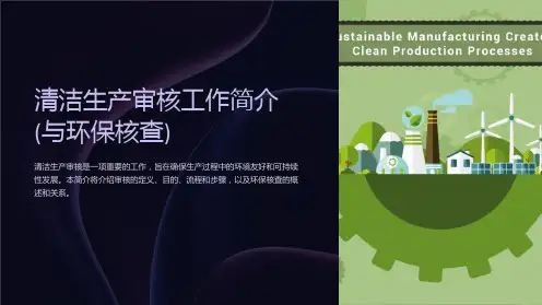 清洁生产审核工作简介(与环保核查)