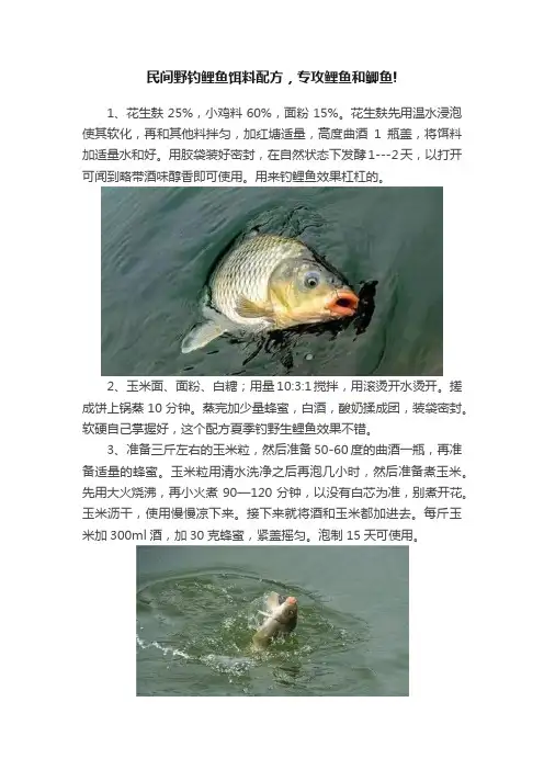 民间野钓鲤鱼饵料配方，专攻鲤鱼和鲫鱼!