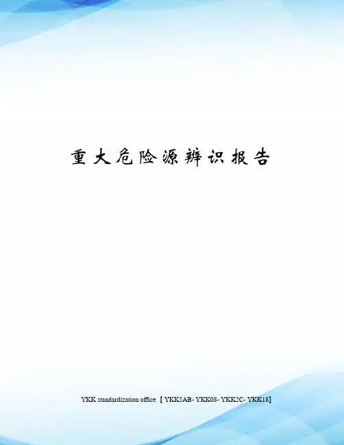 重大危险源辨识报告审批稿