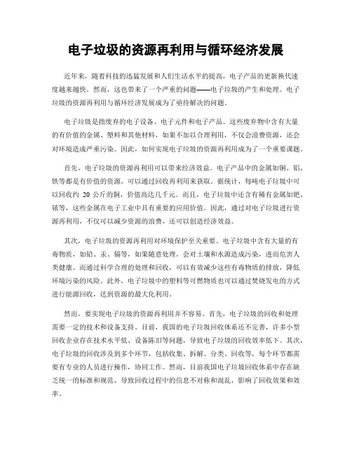 电子垃圾的资源再利用与循环经济发展