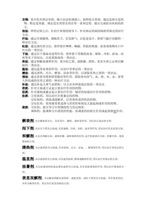 方剂名词解释