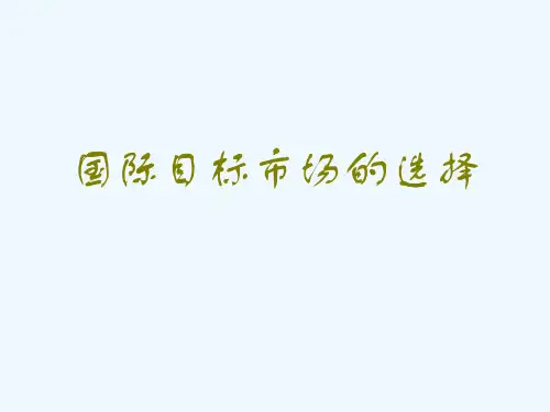 如何选择国际目标市场
