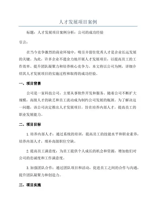 人才发展项目案例