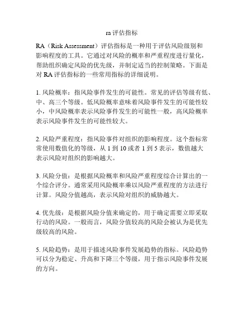 ra评估指标
