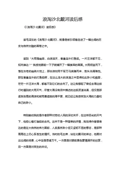 浪淘沙北戴河读后感
