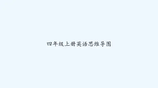 四年级上册英语思维导图 PPT